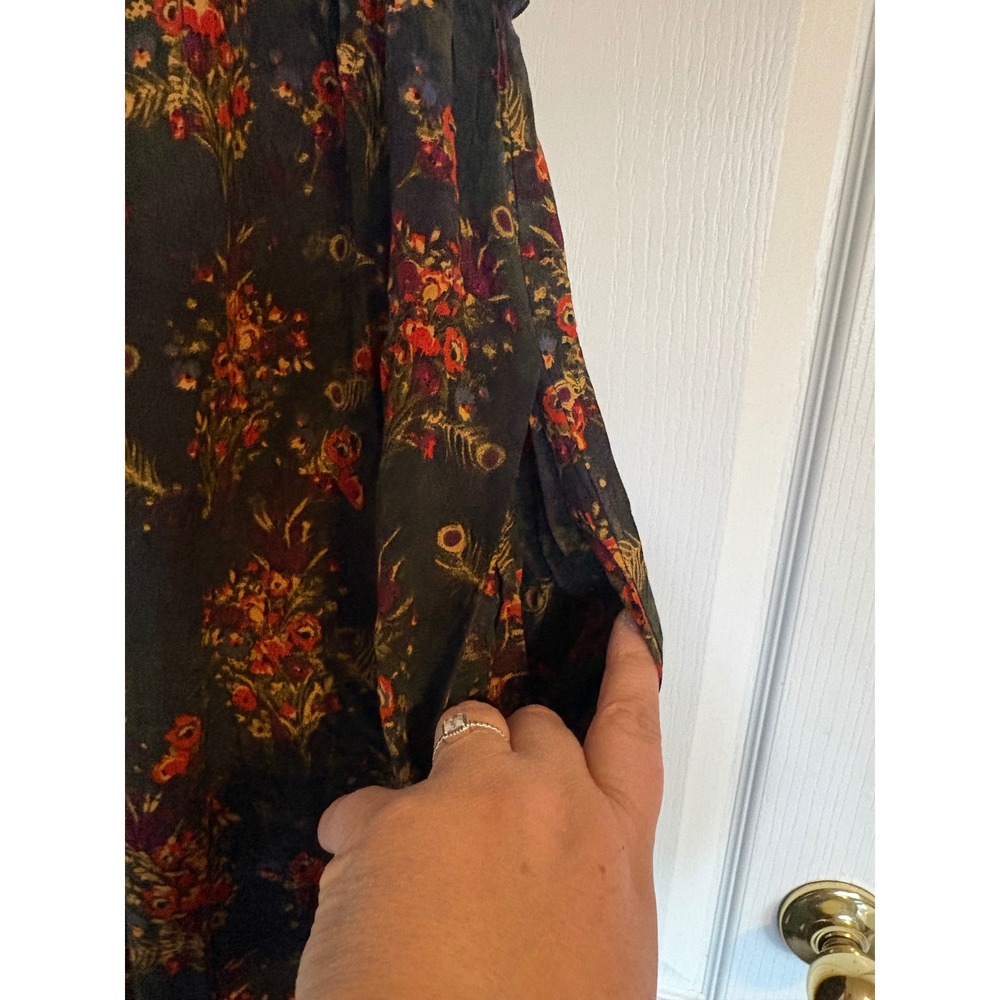 Natural Life Wide Leg Jumpsuit Womens Medium Black Floral NEW Smocked Strappy - Picture 5 of 8